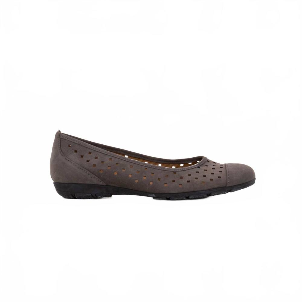 NEW GABOR women's ballerina style flat shoes in nubuk lavato